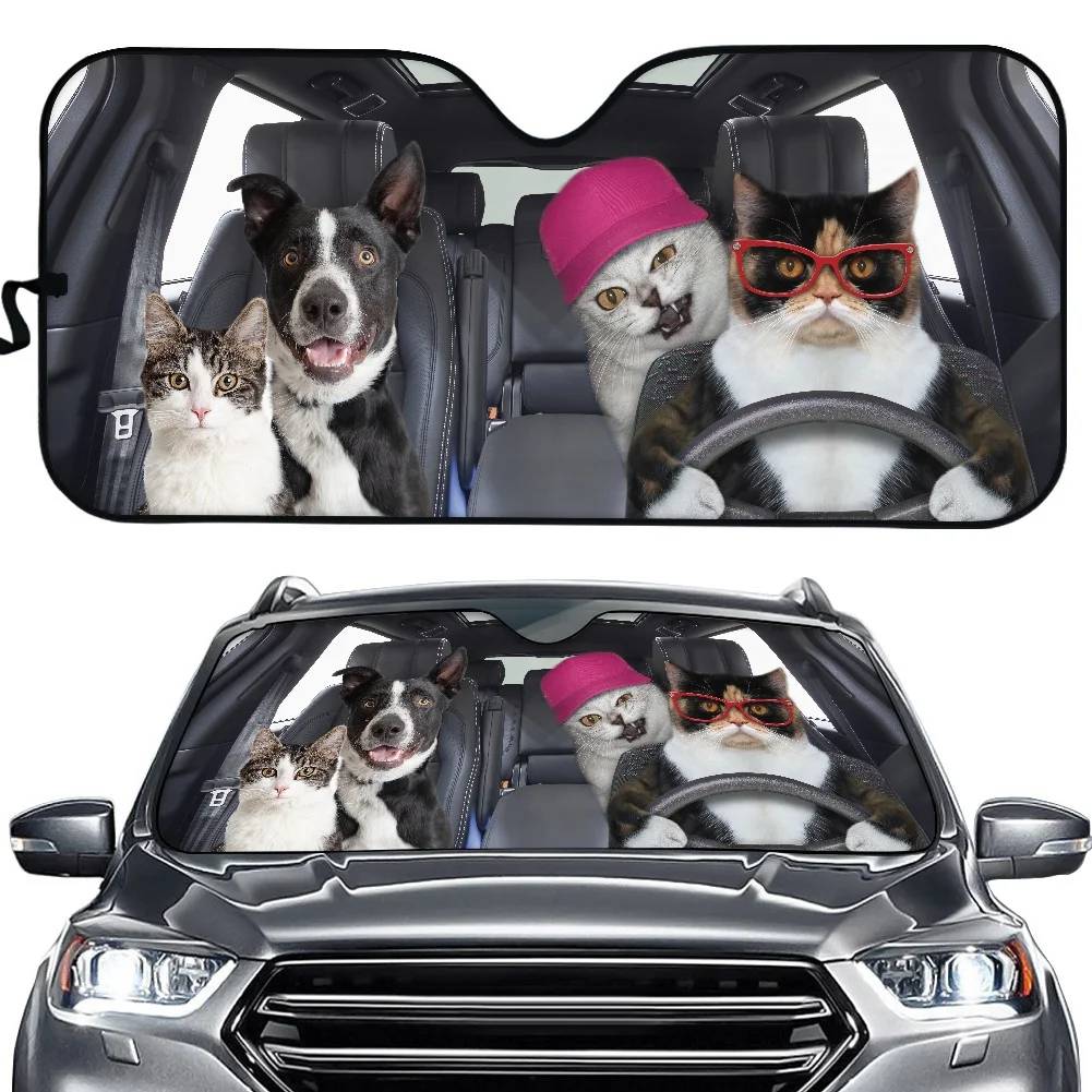 Funny Cute Cat Driving Car Windshield Sun Shade Foldable UV Ray Sun Visor Protector Sunshade Fit Most Vehicles Accessories
Funny Cute Cat Driving Car Windshield Sun Shade Foldable UV Ray Sun Visor Protector Sunshade Fit Most Vehicles Accessories