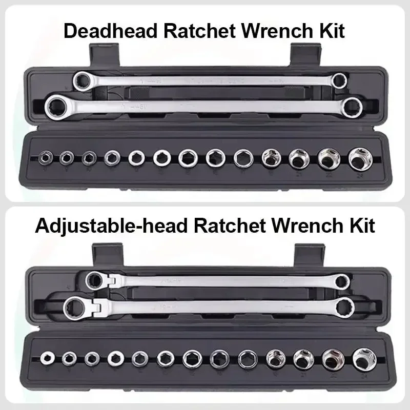 

36/27/15PCS Ratchet Adjustable Wrench Kit Vanadium Steel Socket Car Repair Hand Tools Set Accessories