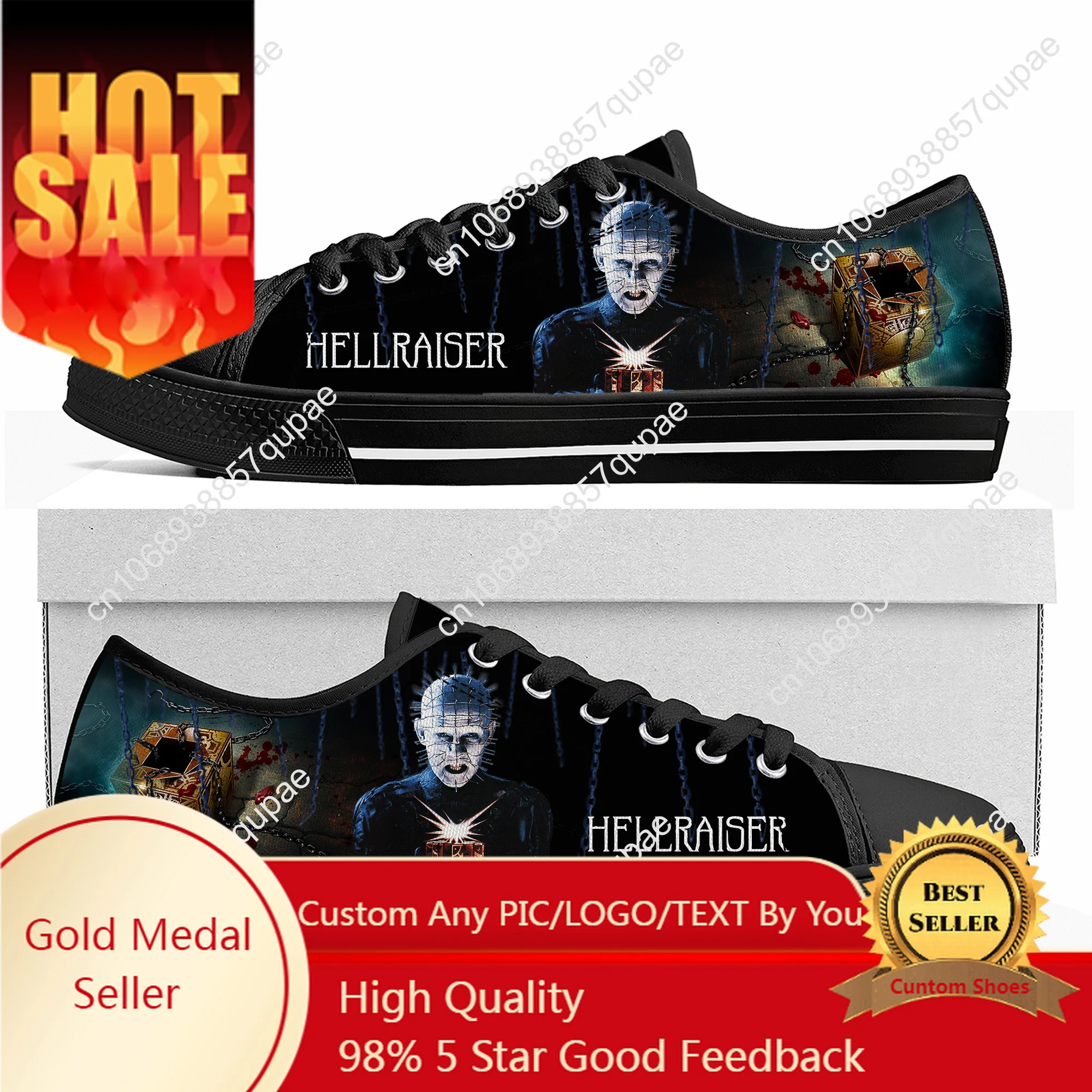 Hellraiser Movie Pinhead Horror Halloween Low Top Sneakers Mens Womens Teenager Canvas Sneaker Quality Couple Shoes Custom Shoe
Hellraiser Movie Pinhead Horror Halloween Low Top Sneakers Mens Womens Teenager Canvas Sneaker Quality Couple Shoes Custom Shoe