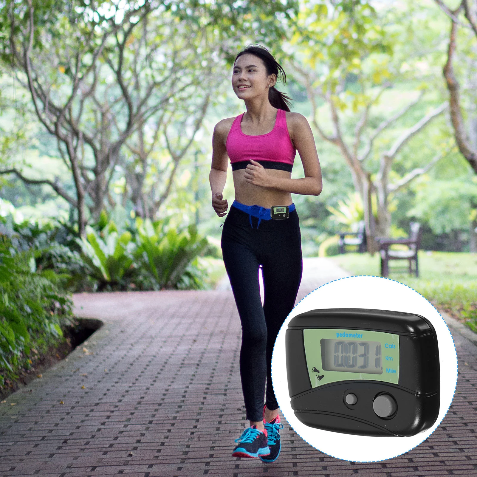 

Portable Multi-functional LCD Display Digital Pedometer Steps Walking Distance Calorie Counter (Black)