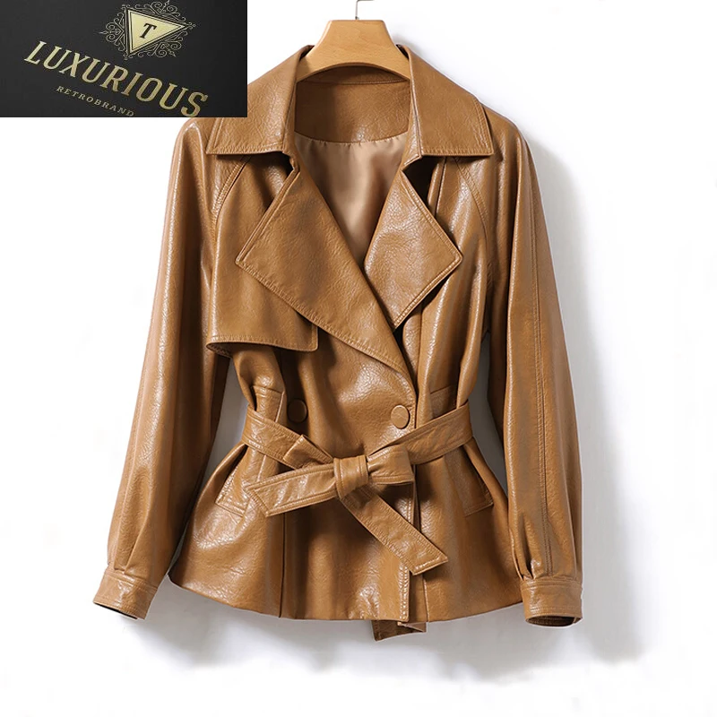 Genuine Leather Jacket Women's Short Lace-up Belt Coats 2024 Spring Office Ladies Real Sheepskin Outwear
Genuine Leather Jacket Women's Short Lace-up Belt Coats 2024 Spring Office Ladies Real Sheepskin Outwear