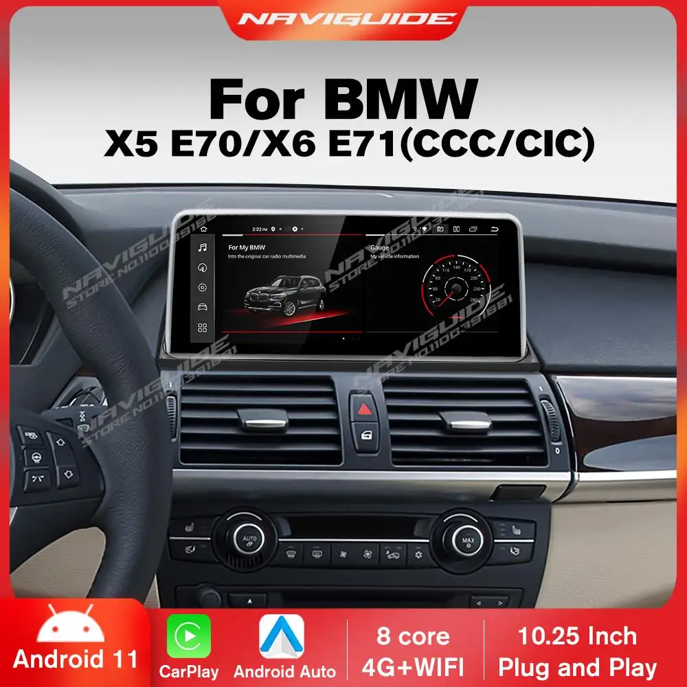 Автомобильный мультимедийный плеер для BMW X5 E70 X6 E71 10,25-2007 CCC CIC Android
Автомобильный мультимедийный плеер для BMW X5 E70 X6 E71 10,25-2007 CCC CIC Android