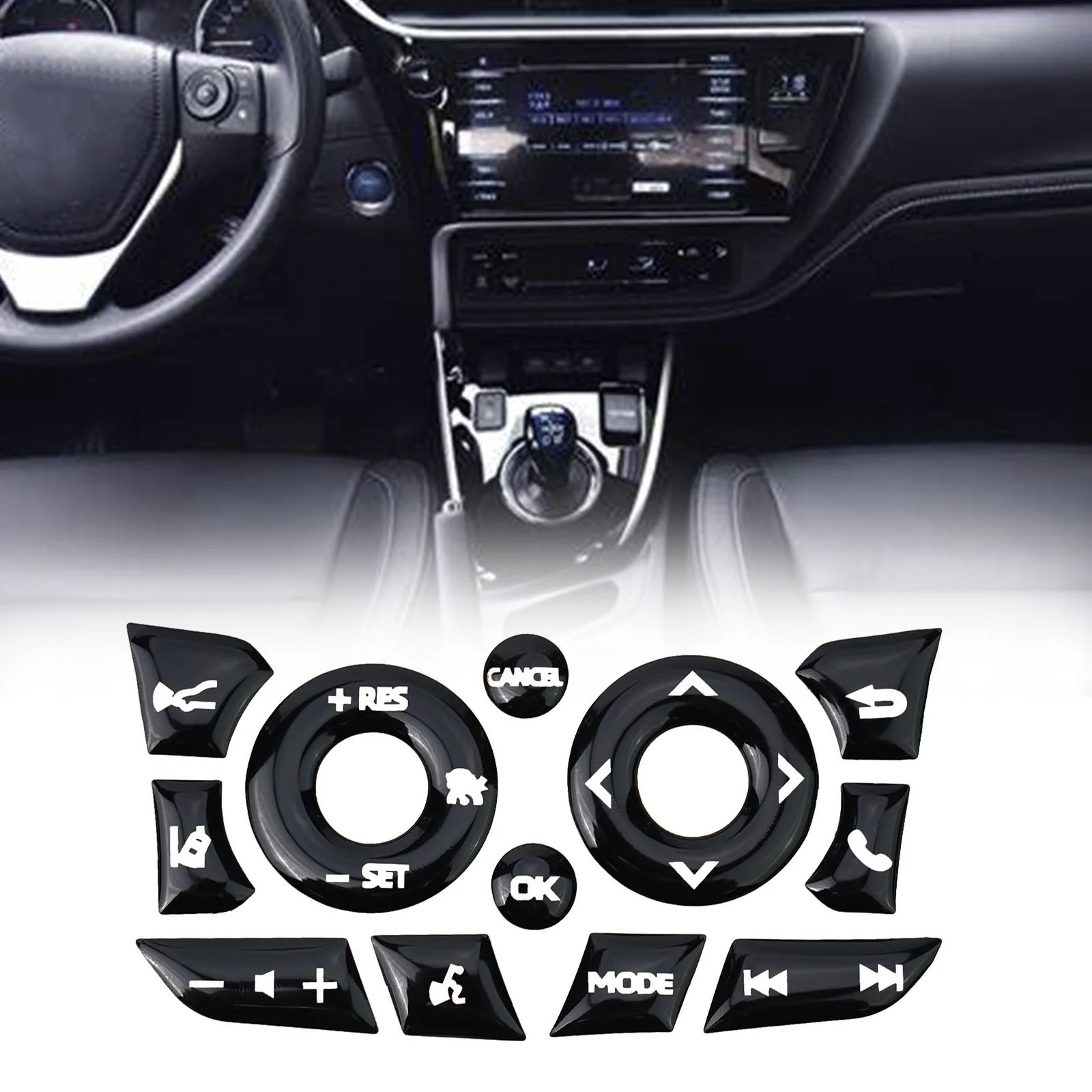 Car Interior Parts Button Cover Trim For Corolla 2019-2022 For Toyota Gloss Black High Quality ABS High Quality
Car Interior Parts Button Cover Trim For Corolla 2019-2022 For Toyota Gloss Black High Quality ABS High Quality