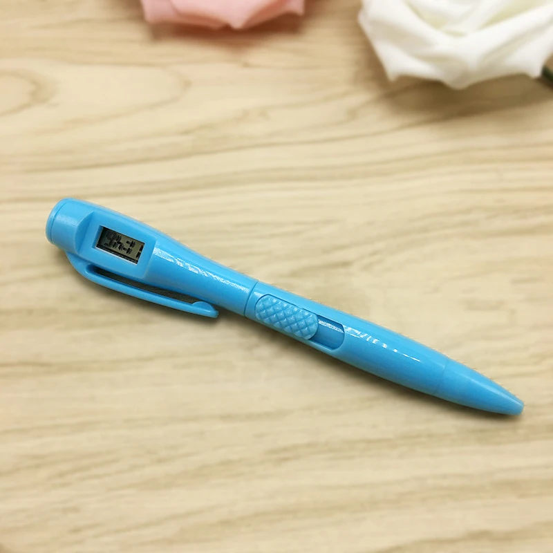 

Шариковая ручка с цифровыми электронными часами, часы для женской офисной проверки, школьная шариковая ручка