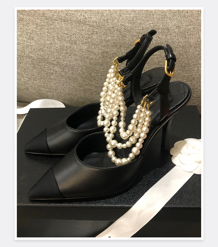 Temperament Socialite Mixed Color High Heels 2023 Summer New French Baotou Sandal Lady Pearl Chain Pointed Toe Leather Stilettos
Temperament Socialite Mixed Color High Heels 2023 Summer New French Baotou Sandal Lady Pearl Chain Pointed Toe Leather Stilettos