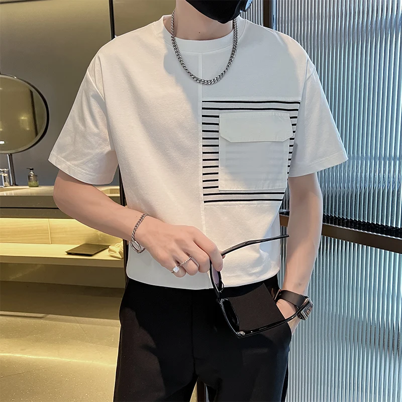 2023 Summer Short Sleeve Men's Summer T-shirt Fashion Slim Fit Pocket T-shirt Collar Casual Male T-shirt O Neck Oversize Z03
2023 Summer Short Sleeve Men's Summer T-shirt Fashion Slim Fit Pocket T-shirt Collar Casual Male T-shirt O Neck Oversize Z03