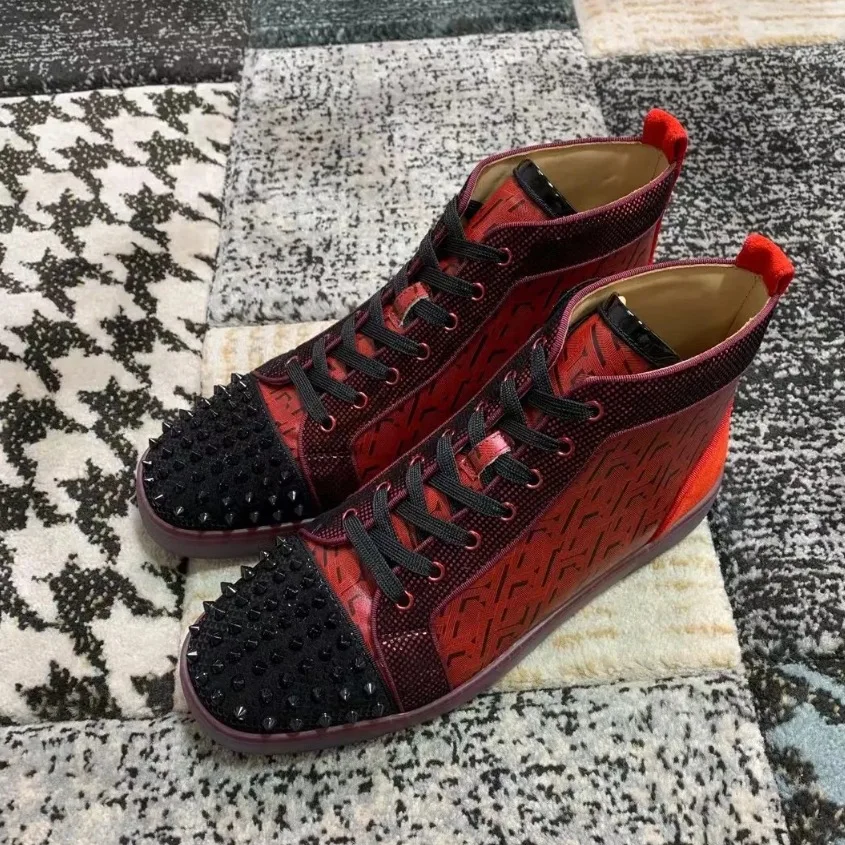 Кроссовки мужские с заклепками, высокие туфли, круглый носок, на шнуровке, Повседневная дышащая обувь, плоская подошва, большие размеры, красные
Кроссовки мужские с заклепками, высокие туфли, круглый носок, на шнуровке, Повседневная дышащая обувь, плоская подошва, большие размеры, красные