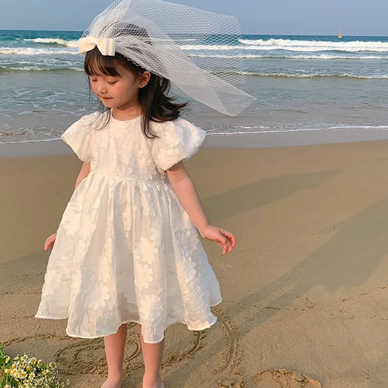 Summer Baby Girls White Cotton Lined Flower Embroidery Puff Sleeves Princess Dress Kids Lovely Outfit Child Sweet Skirt 2-8Years
Summer Baby Girls White Cotton Lined Flower Embroidery Puff Sleeves Princess Dress Kids Lovely Outfit Child Sweet Skirt 2-8Years
