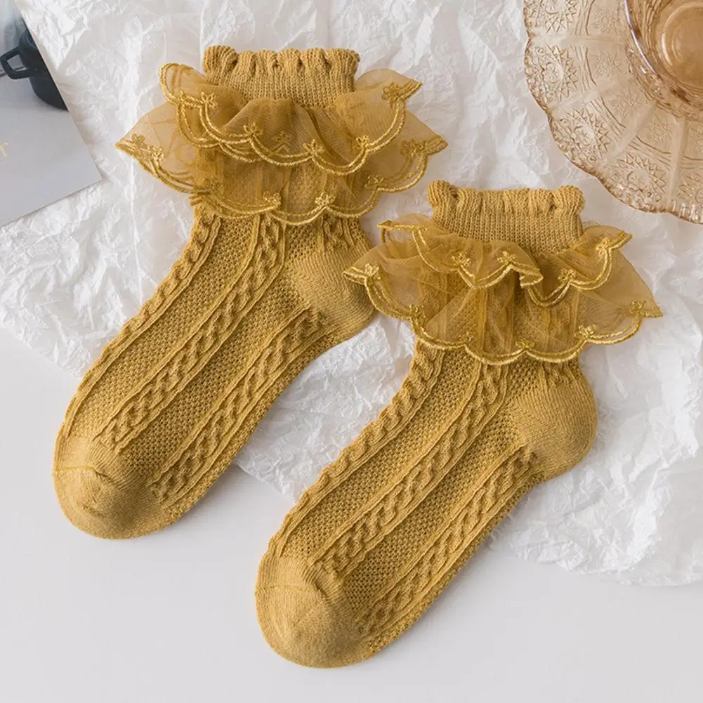 Non-slip Socks Elastic Socks Lace Decor Dance Socks Soft Breathable Anti-slip Women's Ruffle Lolita Socks for High Elasticity
Non-slip Socks Elastic Socks Lace Decor Dance Socks Soft Breathable Anti-slip Women's Ruffle Lolita Socks for High Elasticity