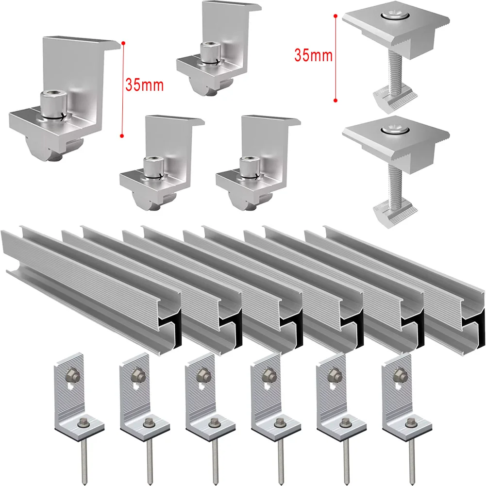 4/6 Sets Solar Panel Photovoltaic Bracket Mounting Rail PV Middle End Clamp For 30/35mm Solar Module Aluminium Profile Rail
4/6 Sets Solar Panel Photovoltaic Bracket Mounting Rail PV Middle End Clamp For 30/35mm Solar Module Aluminium Profile Rail
