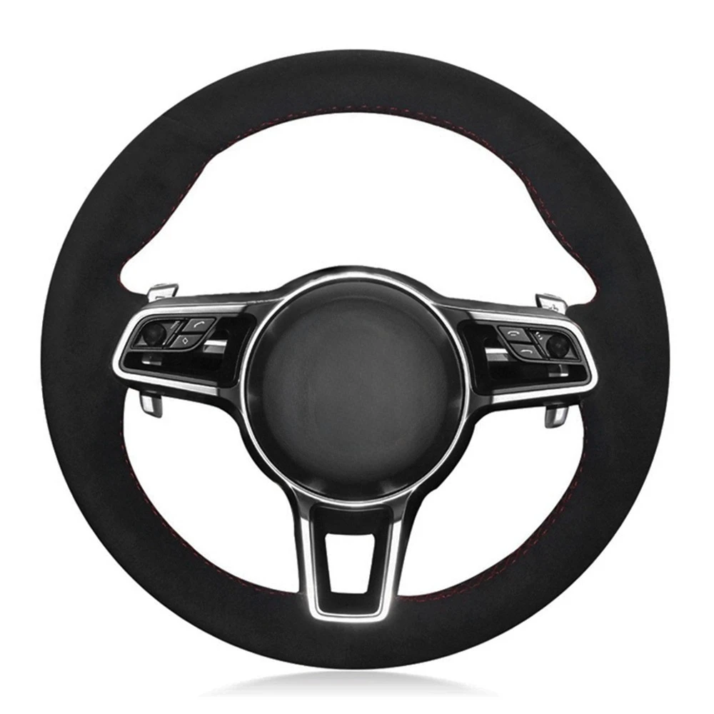 Car Steering Wheel Cover DIY Hand-stitched Black Suede For Porsche Macan Panamera 2013-2019 Cayenne 2015-2019 718 911 2015-2019
Car Steering Wheel Cover DIY Hand-stitched Black Suede For Porsche Macan Panamera 2013-2019 Cayenne 2015-2019 718 911 2015-2019