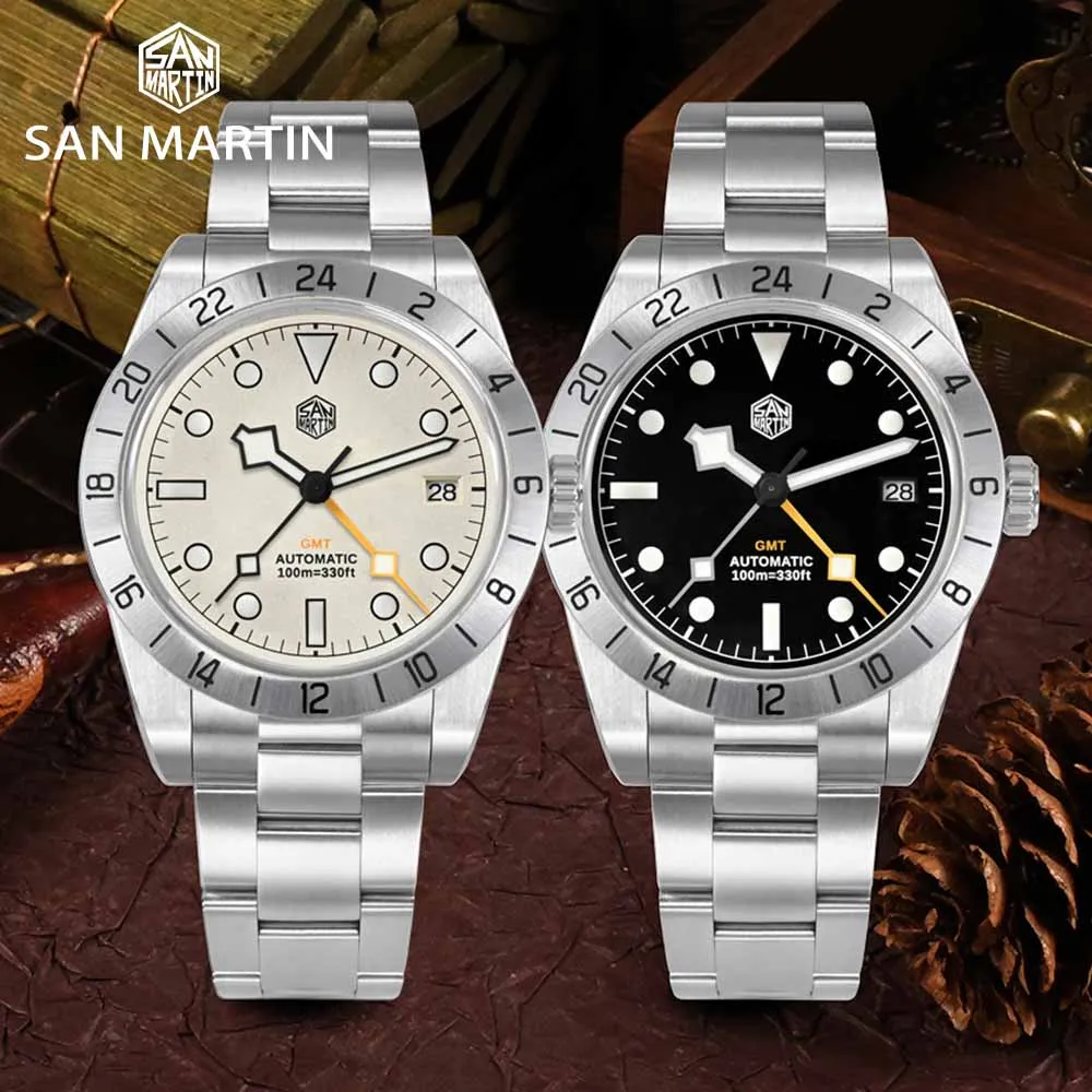 San Martin Men GMT Watch Luxury Sapphire BGW9 Luminous Watches 10Bar Waterproof Japan NH34 Automatic Mechanical Watches For Men
San Martin Men GMT Watch Luxury Sapphire BGW9 Luminous Watches 10Bar Waterproof Japan NH34 Automatic Mechanical Watches For Men