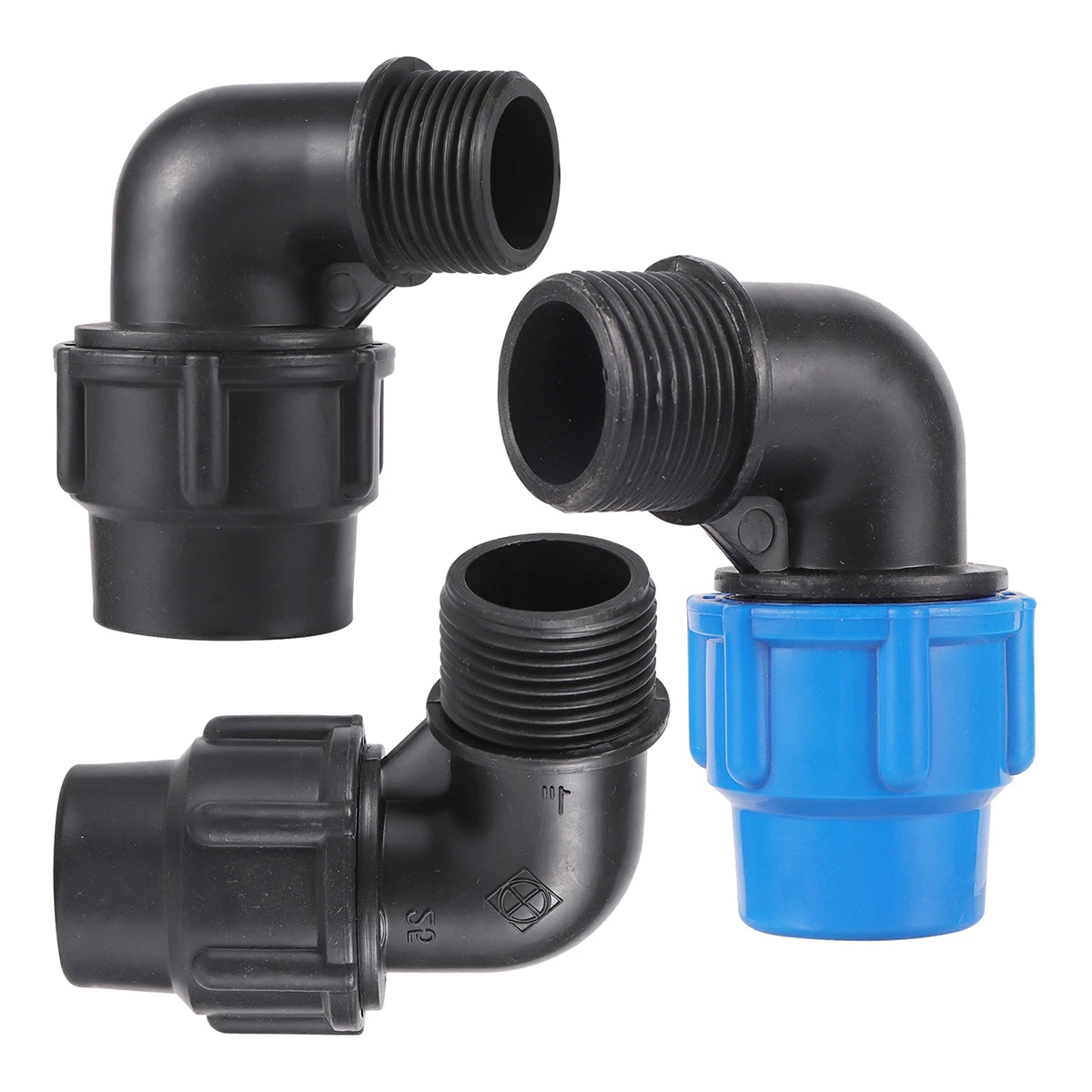 

PE Pipe Elbow Connectors 1" Male Thread to 25/32mm PVC Tube Reducing Elbow Joints Home Water Supply Plumbing Fittings Black/Blue