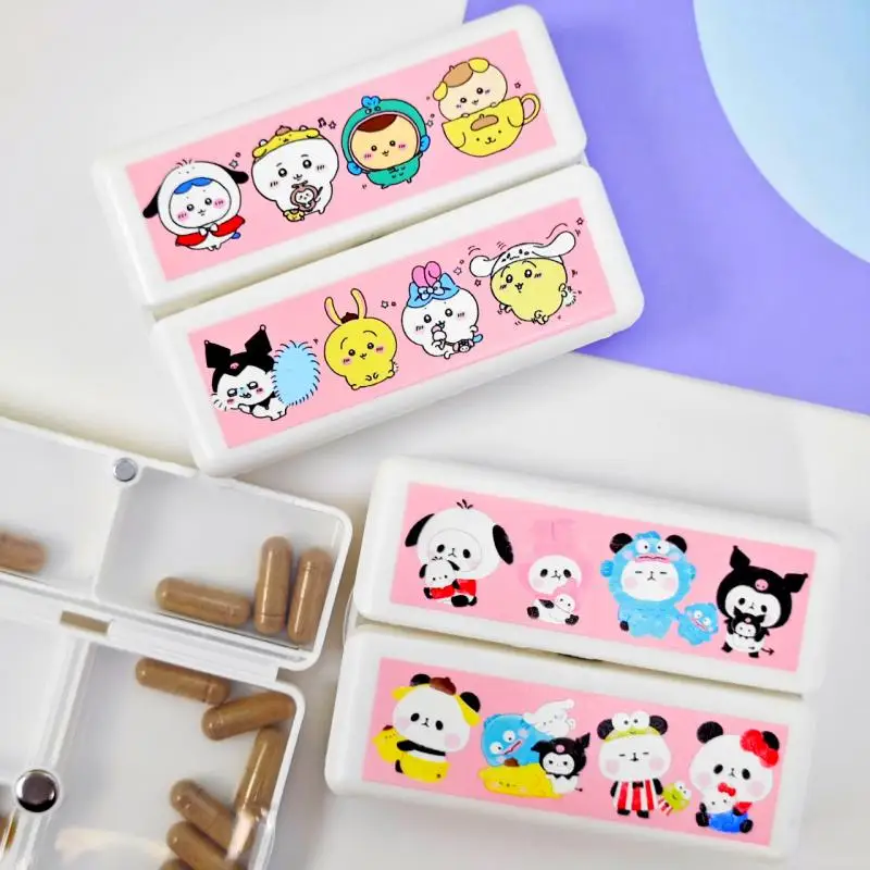 Chiikawa Pill Box Kawaii Sanrio MINISO Cute Hachiware Usagi Anime Toys Portable Vitamin Sorting Storage Box Creative Girls Gifts
Chiikawa Pill Box Kawaii Sanrio MINISO Cute Hachiware Usagi Anime Toys Portable Vitamin Sorting Storage Box Creative Girls Gifts