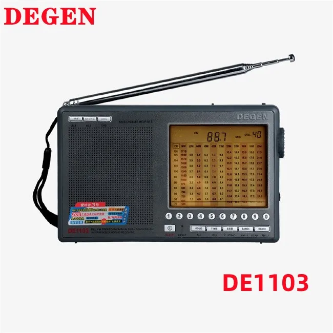 

2022 New Original Degen DE1103 Radio FM SW MW LW SSB Digital World Receiver & Extern al Antenna Radio FM new DSP version