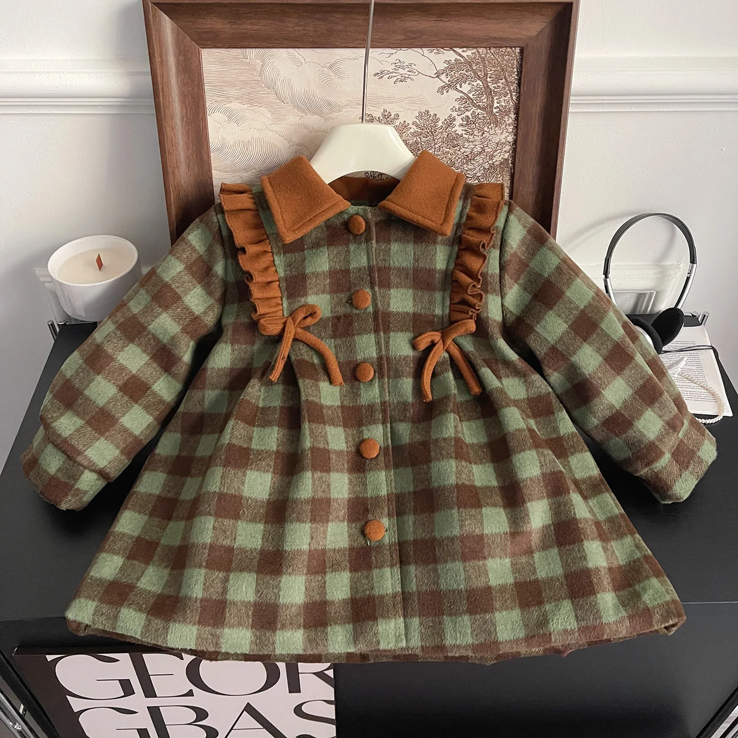 

Girls Thick Coats Trench Autumn Winter 2024 Children Woolen Thick Jackets For Baby Long Outerwear Kids Dress Tops Warm Clothes 7