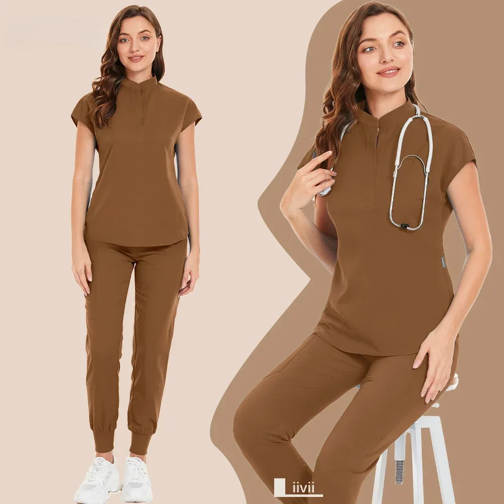 

Surgical Beauty Workwear Women Medical Nurses Uniform Scrubs Set Spa Tops Pants Clinic Carer Nursing Uniforms Jogger Suits