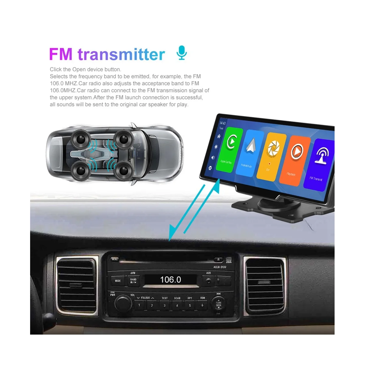 Беспроводная портативная автомобильная стереосистема Carplay для авто, сенсорный экран 9,3 дюйма HD с поддержкой камеры заднего вида Bluetooth, TF-карты
Беспроводная портативная автомобильная стереосистема Carplay для авто, сенсорный экран 9,3 дюйма HD с поддержкой камеры заднего вида Bluetooth, TF-карты