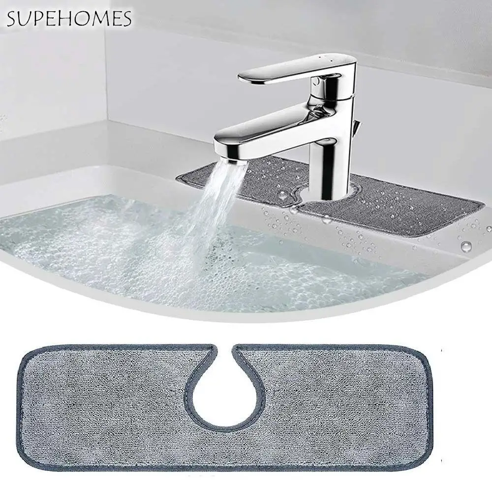 

Kitchen Faucet Absorbent Mat Sink Splash Guard Microfiber Faucet Catcher Countertop Protector for Kitchen Bathroom Accessories