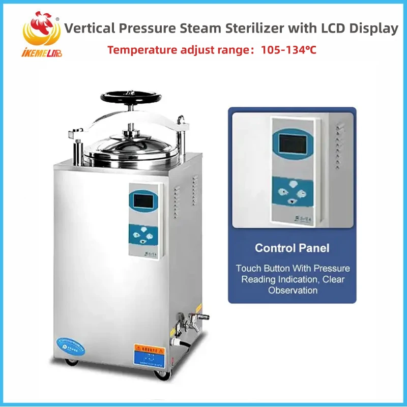 IKEME Vertical Stainless Steel Sterilizers Pressure Steam Autoclave Sterilization Laboratory dental Autoclave Machine 35L
IKEME Vertical Stainless Steel Sterilizers Pressure Steam Autoclave Sterilization Laboratory dental Autoclave Machine 35L