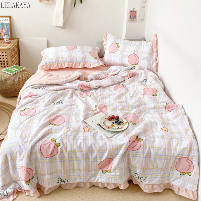 1-4pcs Lovely Cartoon Thin Summer Quilt Ruffle Lace Bed Nap Quilt Skin-friendly Air Conditioner Comforter for Women Bedclothes
1-4pcs Lovely Cartoon Thin Summer Quilt Ruffle Lace Bed Nap Quilt Skin-friendly Air Conditioner Comforter for Women Bedclothes