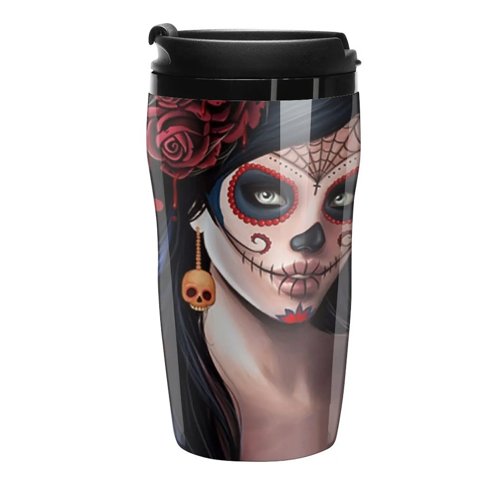 

sugar skull floral girl day of the dead ( dia de los muertos) Travel Coffee Mug Paper Cups For Coffee Espresso Cup