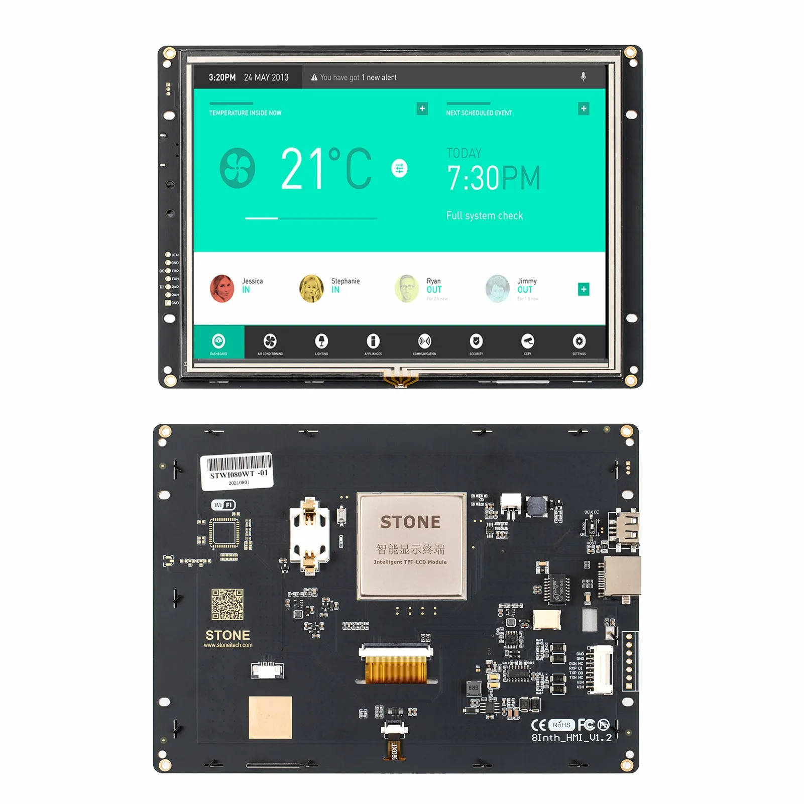 SCBRHMI 8.0 Inch LCD-TFT HMI Display Module Intelligent Series RGB 65K Color Resistive Touch Panel without Enclosure
SCBRHMI 8.0 Inch LCD-TFT HMI Display Module Intelligent Series RGB 65K Color Resistive Touch Panel without Enclosure