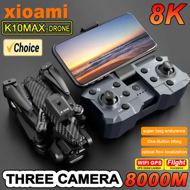 Для дрона Xiaomi K10Max 8K Профессиональный с тремя камерами бесщеточный двигатель с оптическим потоком позиционирование Дрон для взрослых и детей игрушки
Для дрона Xiaomi K10Max 8K Профессиональный с тремя камерами бесщеточный двигатель с оптическим потоком позиционирование Дрон для взрослых и детей игрушки