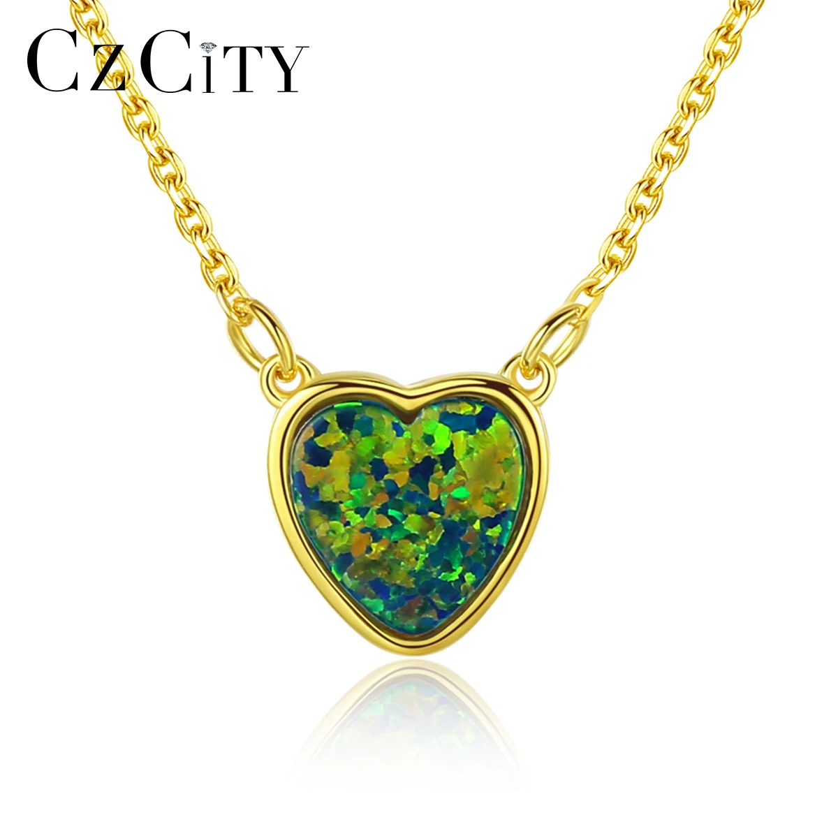 CZCITY Elegant Heart Opal Pendant Necklace for Women Brightly Three Color Gemstone Necklace Femme Anniversary Silver 925 Jewelry
CZCITY Elegant Heart Opal Pendant Necklace for Women Brightly Three Color Gemstone Necklace Femme Anniversary Silver 925 Jewelry