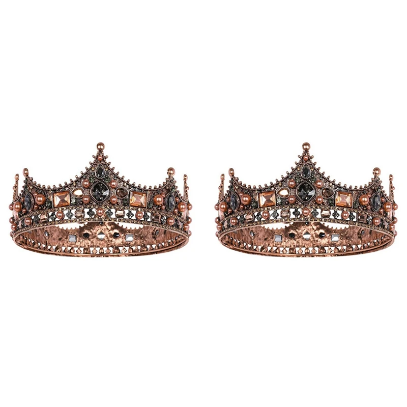 2X King Crowns For Men - Baroque Vintage Rhinestone Crystal Crown, Men's Full Kings Crown For Theater Prom Party
2X King Crowns For Men - Baroque Vintage Rhinestone Crystal Crown, Men's Full Kings Crown For Theater Prom Party