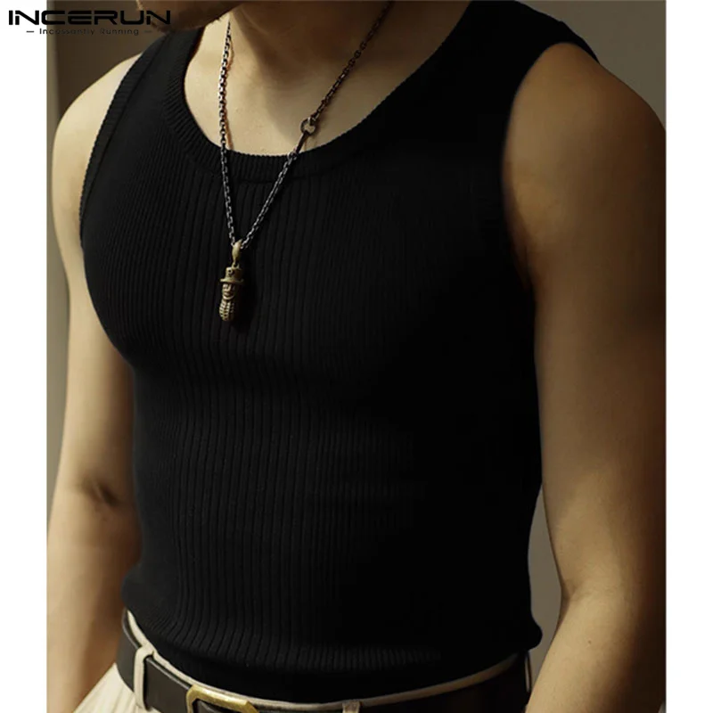 Майка INCERUN мужская с круглым вырезом, облегающий жилет без рукавов, Повседневная Уличная одежда, лето 2023 
Майка INCERUN мужская с круглым вырезом, облегающий жилет без рукавов, Повседневная Уличная одежда, лето 2023