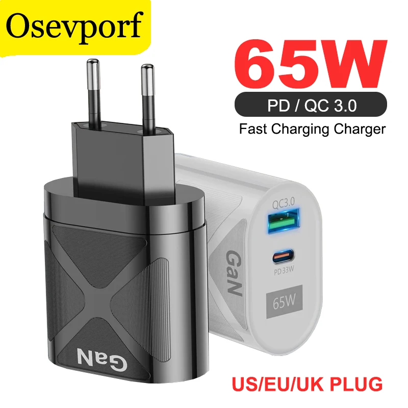65W GaN Type C Charger Dual Ports QC3.0 Quick Charging Adapter For iPhone 13 12 Pro Max Mini iPad Xiaomi EU US UK Phone Chargers
65W GaN Type C Charger Dual Ports QC3.0 Quick Charging Adapter For iPhone 13 12 Pro Max Mini iPad Xiaomi EU US UK Phone Chargers