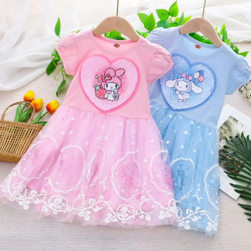 Kawaii Cinnamoroll Anime Sanrio Cotton Ins Princess Dress Summer Cute Cartoon My Melody Short Sleeve Clothing Gifts for Kids
Kawaii Cinnamoroll Anime Sanrio Cotton Ins Princess Dress Summer Cute Cartoon My Melody Short Sleeve Clothing Gifts for Kids