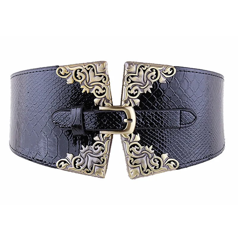 Lady Women Elastic Waistband Wide Waist Belt Retro Metal Buckle Faux Leather Red Brown
Lady Women Elastic Waistband Wide Waist Belt Retro Metal Buckle Faux Leather Red Brown