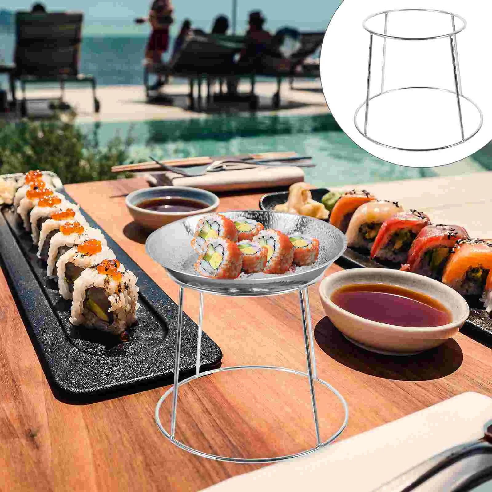 Stainless Steel Griddle Restaurant Plate Holder Pizza Accessory Serving Tray Seafood Rack Metal Stand Show
Stainless Steel Griddle Restaurant Plate Holder Pizza Accessory Serving Tray Seafood Rack Metal Stand Show