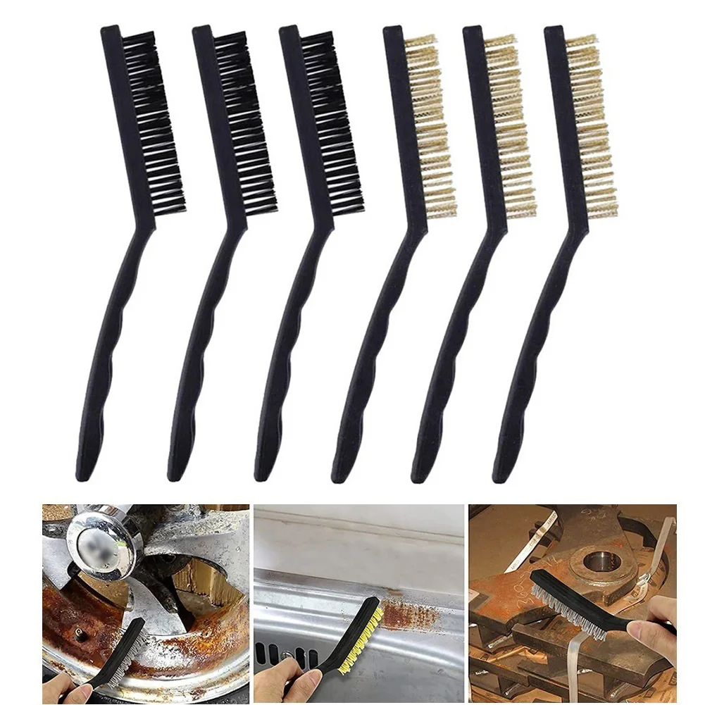 6Pcs Wire Brush 9inch Brass Wire Nylon Brushes Plastic Handle For Rust Removal Metal Battery Plugs Cleaning Manual Tools
6Pcs Wire Brush 9inch Brass Wire Nylon Brushes Plastic Handle For Rust Removal Metal Battery Plugs Cleaning Manual Tools