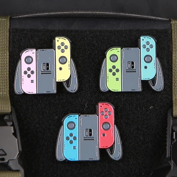 Switch Controller Game Console Morale Badge Hook&loop Patch Game Enthusiast Metal Armband Backpack Stickers Tactical Accessories