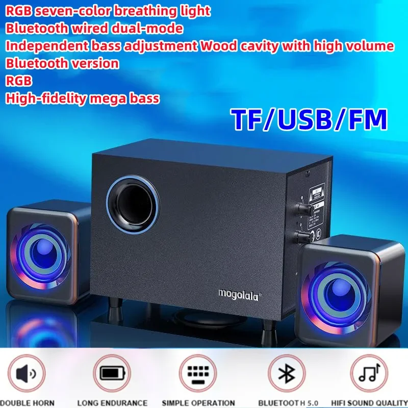 Channel Bass Wooden Desktop Computer Loudspeaker 12D Surround Sound Loud Subwoofer Home USB Wired Bluetooth Game Speakers
Channel Bass Wooden Desktop Computer Loudspeaker 12D Surround Sound Loud Subwoofer Home USB Wired Bluetooth Game Speakers