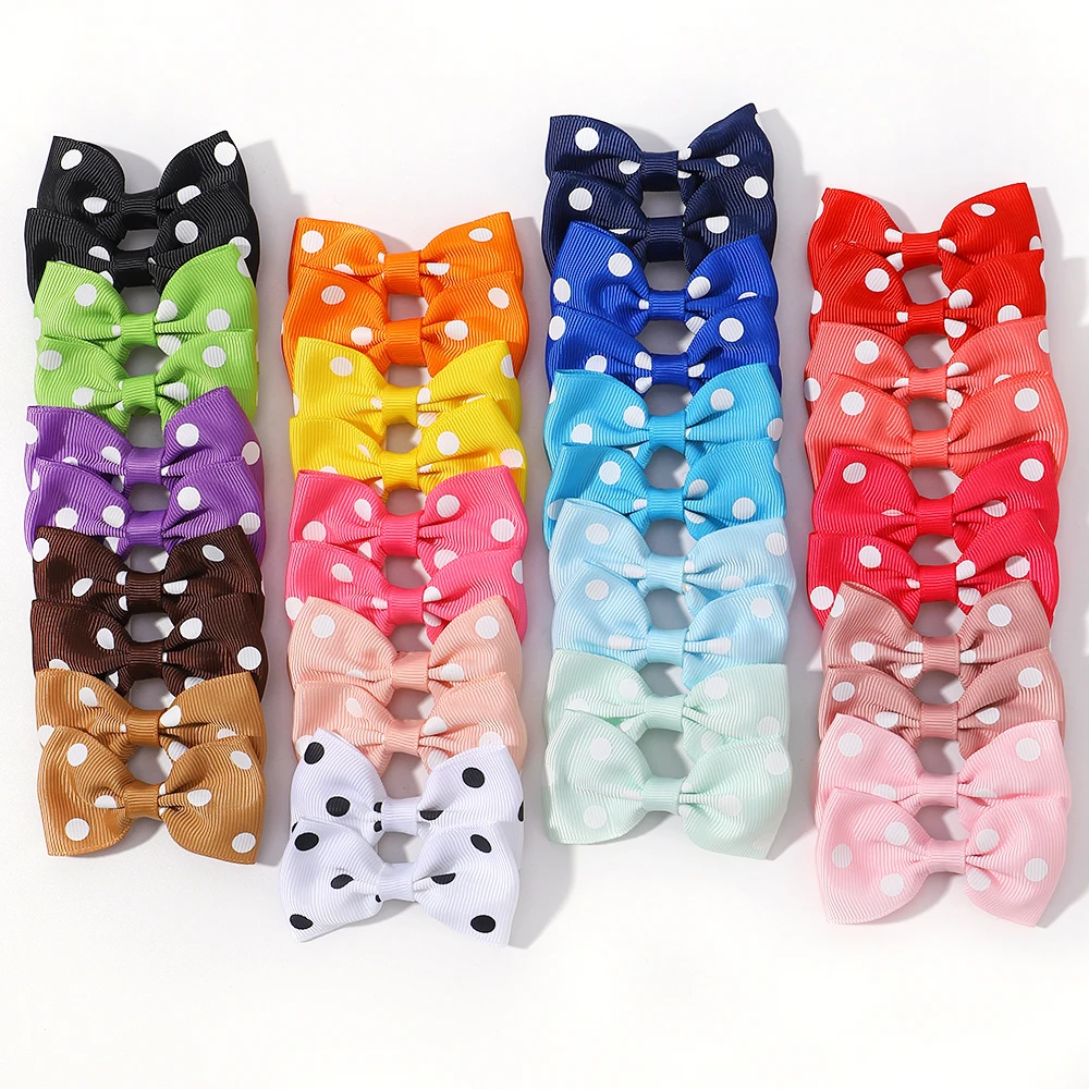 

20pcs/lot Solid Color Grosgrain Ribbon Bowknot Kids Hair Clips Handmade Bows Baby Girls Barrettes Hairpins Photo Props Gift Sets