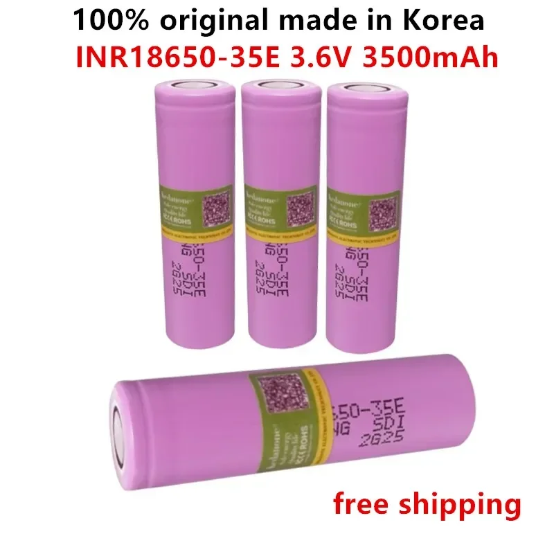 100% Original made in Korea18650 3500mAh 20A discharge INR18650-35E 3.7v 18650 battery 3.7V rechargable Battery+free shipping
100% Original made in Korea18650 3500mAh 20A discharge INR18650-35E 3.7v 18650 battery 3.7V rechargable Battery+free shipping