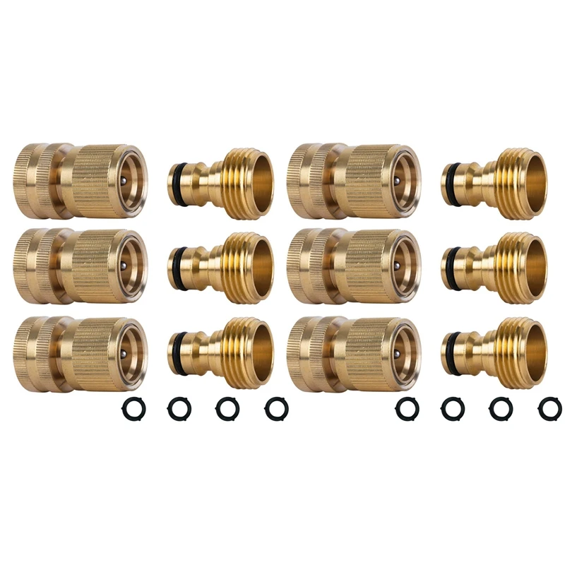 Hot Garden Hose Quick Connect Solid Brass Quick Connector Garden Hose Fitting Water Hose Connectors 3/4 Inch Ght (6 Sets)
Hot Garden Hose Quick Connect Solid Brass Quick Connector Garden Hose Fitting Water Hose Connectors 3/4 Inch Ght (6 Sets)