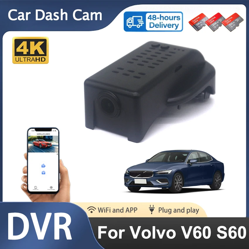 

Car DVR 4K UHD 2160P For Volvo V60 S60 2020 2021 2022 Plug and play Installation Video Recorder Wifi Dash Cam Wireless DashCam