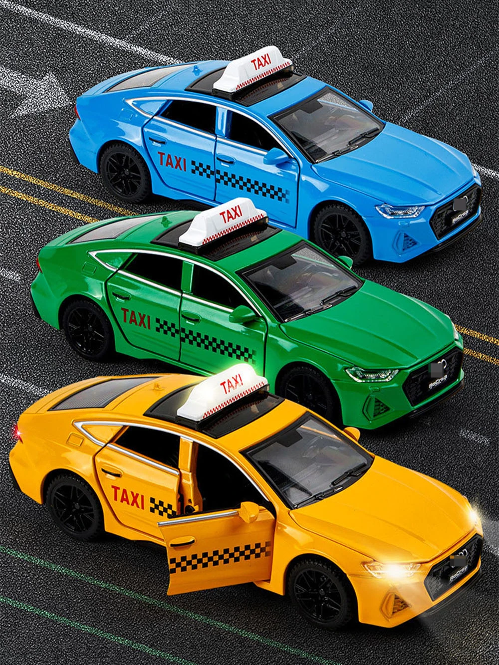 1/32 Car Model Toy RS7 Taxi Alloy Diecast Simulation Vehicles Sound Light Pull Back Advanced Collection Gifts for Boys Birthday
1/32 Car Model Toy RS7 Taxi Alloy Diecast Simulation Vehicles Sound Light Pull Back Advanced Collection Gifts for Boys Birthday