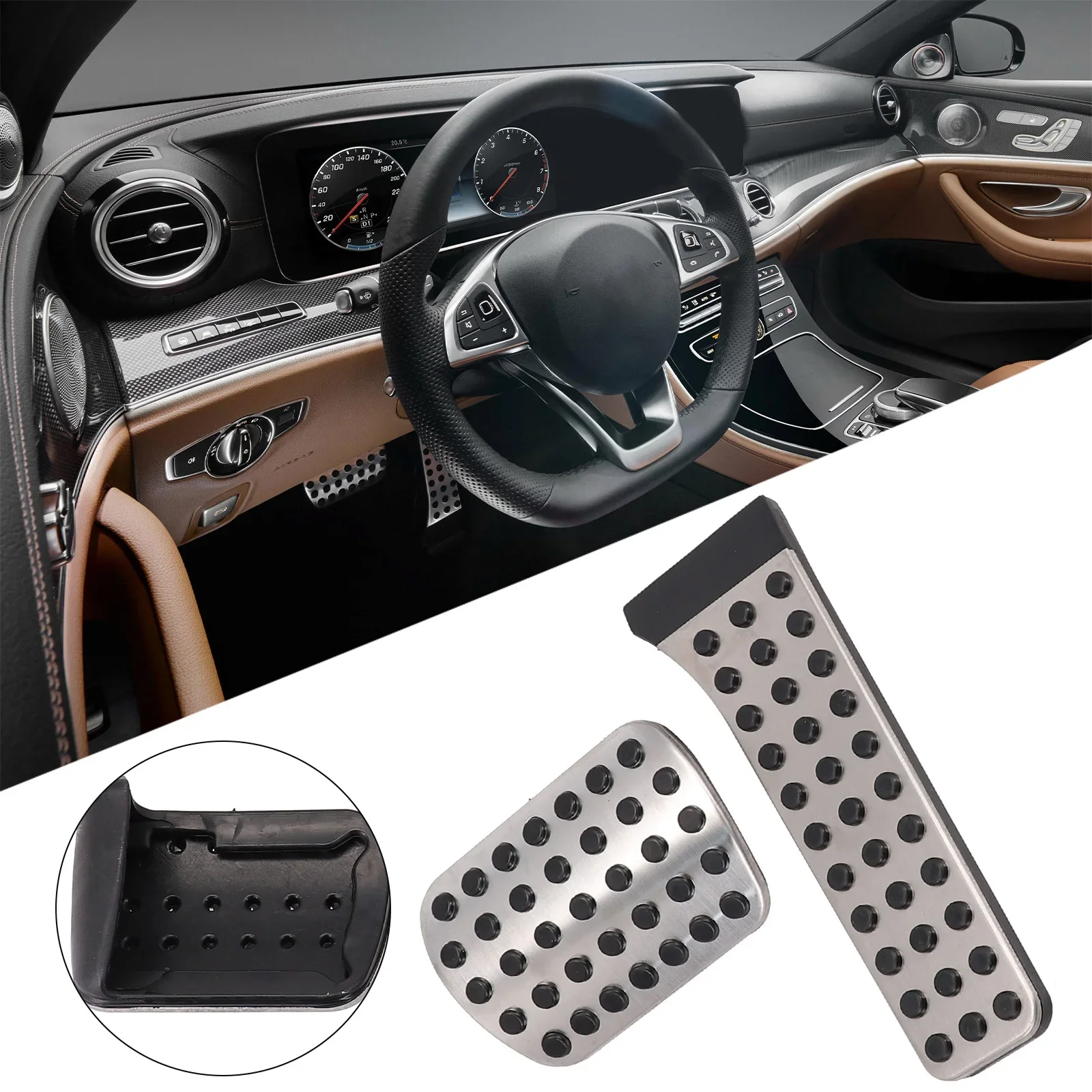 2Pcs No Drill Fuel Brake Pedal Pad Covers Car Accelerator Pedal Covers Replacement For Mercedes-Benz C E S W222 W205 W213 R172
2Pcs No Drill Fuel Brake Pedal Pad Covers Car Accelerator Pedal Covers Replacement For Mercedes-Benz C E S W222 W205 W213 R172