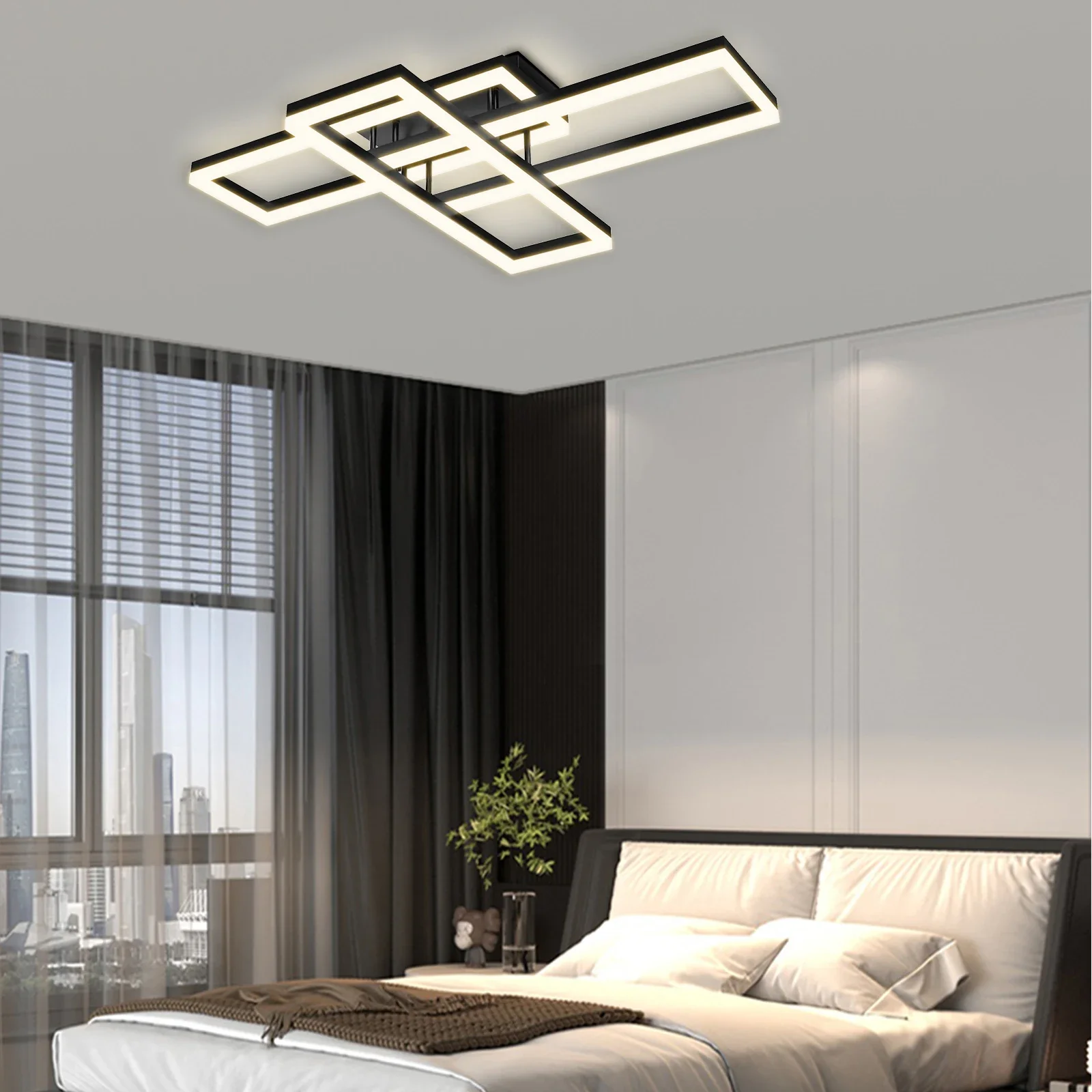 

Современная потолочная светодиодная люстра с дистанционным управлением, лампа для гостиной, спальни, кухни, с регулируемой яркостью, домашнее освещение, декоративный потолочный светильник