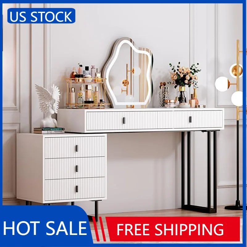 sbdmirau White,Large Vanity Desk with 3 Color Touch Screen Dimming Mirror, Modern Retractable Makeup Dressing Table
sbdmirau White,Large Vanity Desk with 3 Color Touch Screen Dimming Mirror, Modern Retractable Makeup Dressing Table
