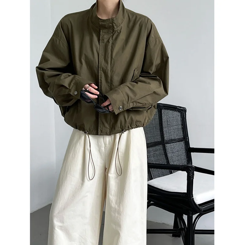 Autumn Stand Collar Drawstring Zipper Jacket Women Loose High Waist Casual Pocket Short Coat Tops
Autumn Stand Collar Drawstring Zipper Jacket Women Loose High Waist Casual Pocket Short Coat Tops