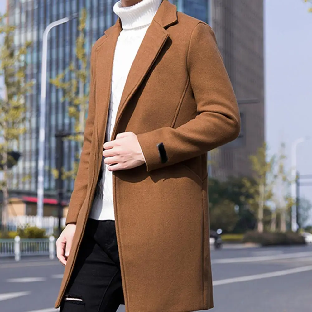 

Men Trench Coat Single Button Korean Style Autumn Winter Thick Slim Windbreaker Coat Veste Homme Manteau Homme Hiver Jackets 코트
