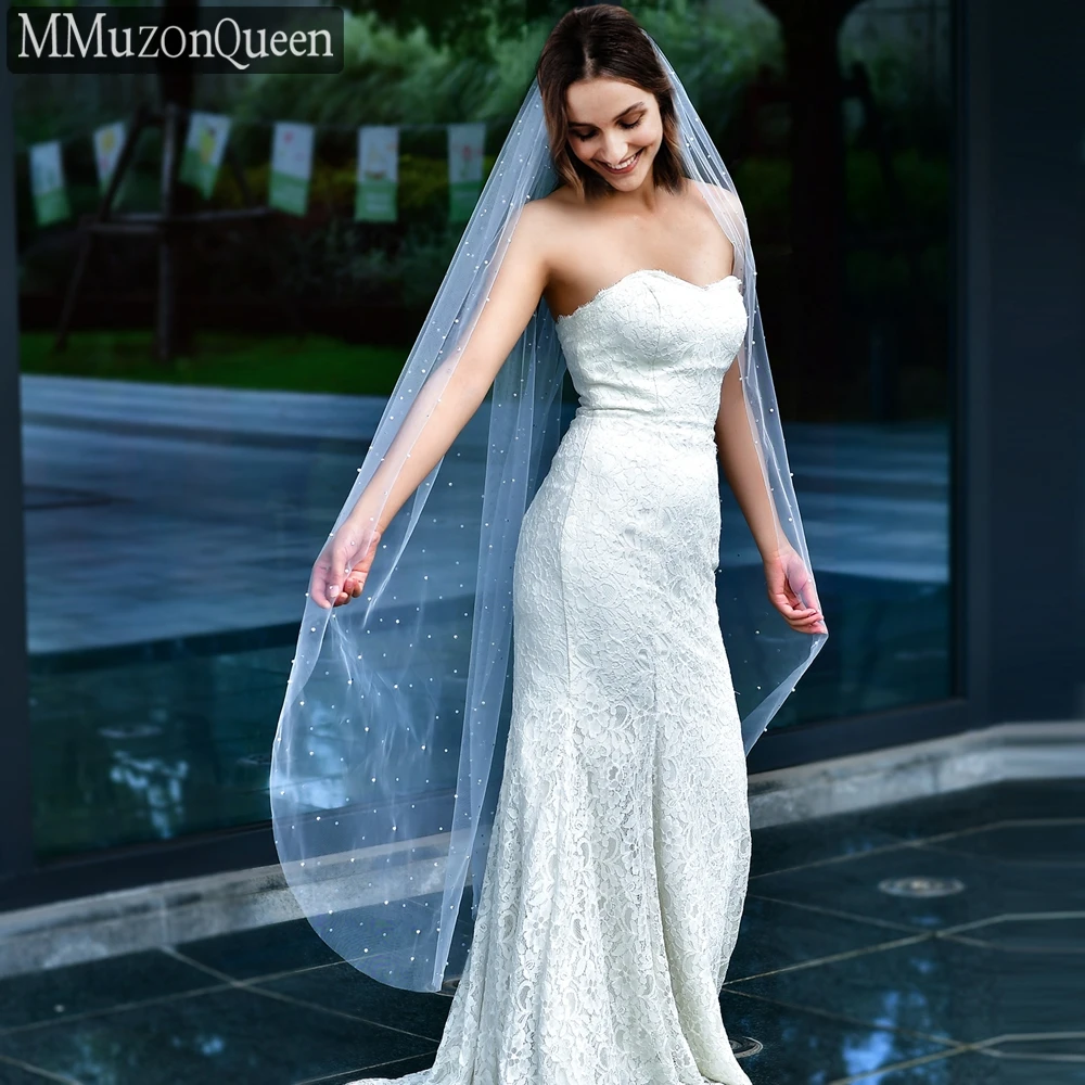 MMQ M62 Rhinestone and Pearls Bridal Veils No Comb 1 Tier Long Tulle Bride Veils shiny wedding veil with stones
MMQ M62 Rhinestone and Pearls Bridal Veils No Comb 1 Tier Long Tulle Bride Veils shiny wedding veil with stones