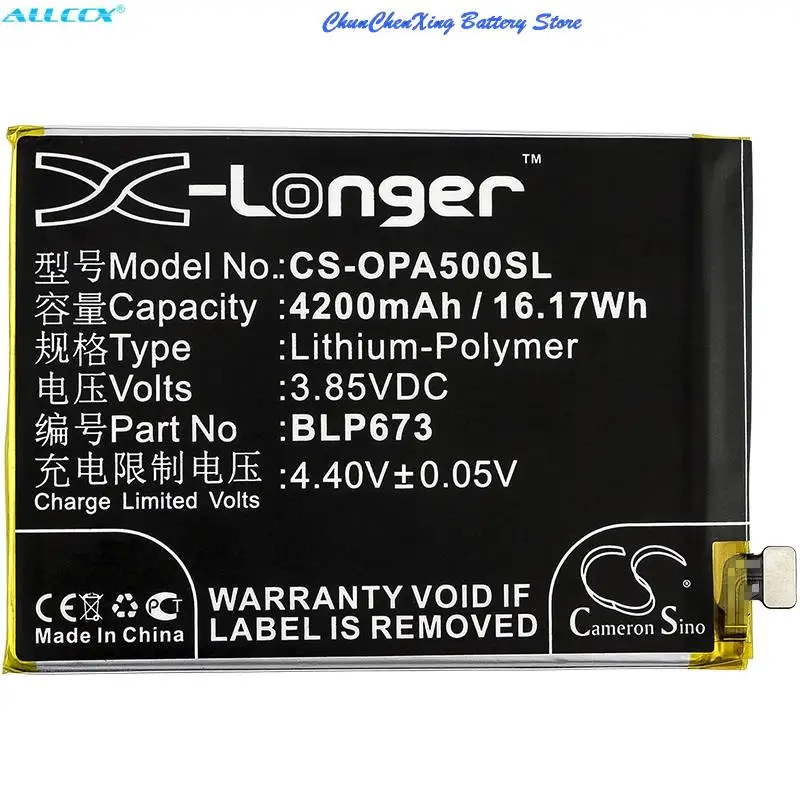 Cameron Sino 4200mAh Battery BLP673 for OPPO A2 Pro, A3s, A5, AX5, CPH1803, CPH1805, CPH1851, PBAM00, PBAT00, R15 Neo, Realme 2
Cameron Sino 4200mAh Battery BLP673 for OPPO A2 Pro, A3s, A5, AX5, CPH1803, CPH1805, CPH1851, PBAM00, PBAT00, R15 Neo, Realme 2